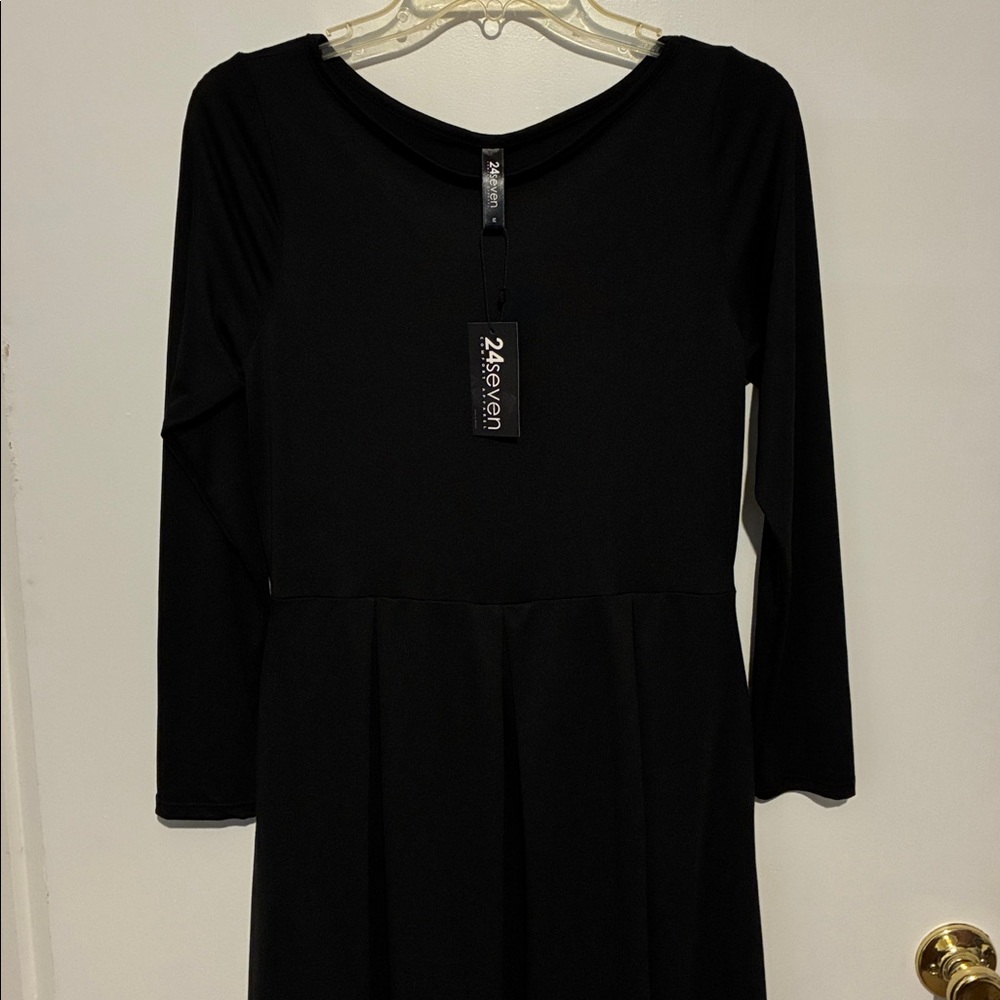 24Seven Classic Black Long Sleeve Dress